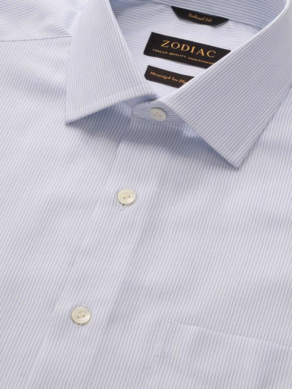 Da Vinci Sky Striped Full sleeve single cuff Tailored Fit Classic Formal Cotton Shirt