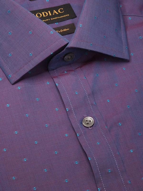 Dorzano Purple Solid Full sleeve single cuff Classic Fit Semi Formal Cotton Shirt