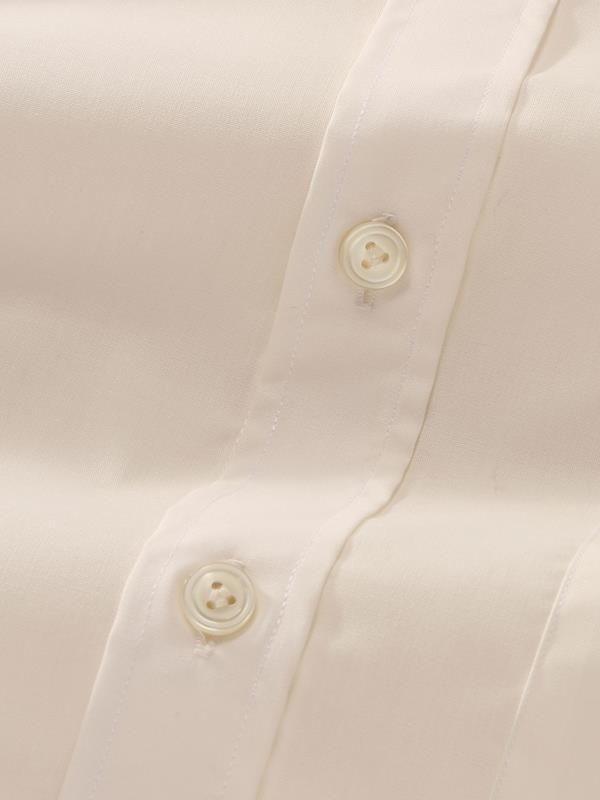 Easy Care Cream Solid Full sleeve single cuff Tailored Fit Classic Formal Blended Shirt