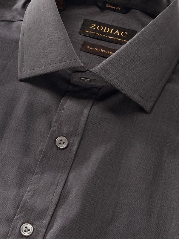 Fil A Fil Black Solid Half sleeve Classic Fit Semi Formal Dark Cotton Shirt