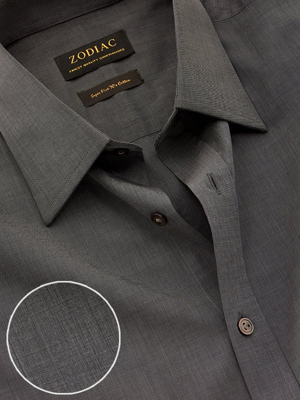 Fil A Fil Black Solid Half  Sleeve Classic Fit Semi Formal Dark Cotton Shirt
