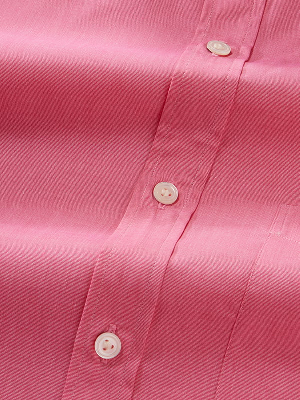 Fil A Fil Pink Solid Full Sleeve Single Cuff Classic Fit Classic Formal Cotton Shirt