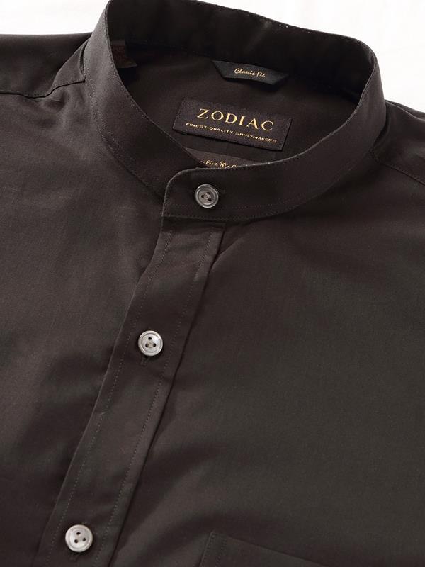 Fine Twill Black Solid Full sleeve single cuff Classic Fit Semi Formal Dark Cotton Shirt
