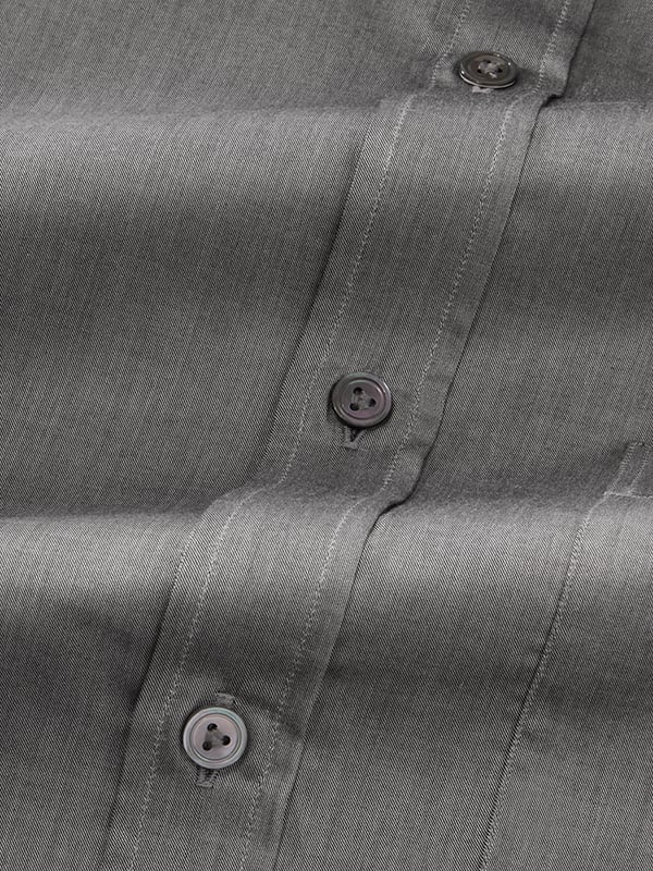 Fine Twill Dark Grey Solid Full Sleeve Single Cuff Classic Fit Classic Formal Cotton Shirt