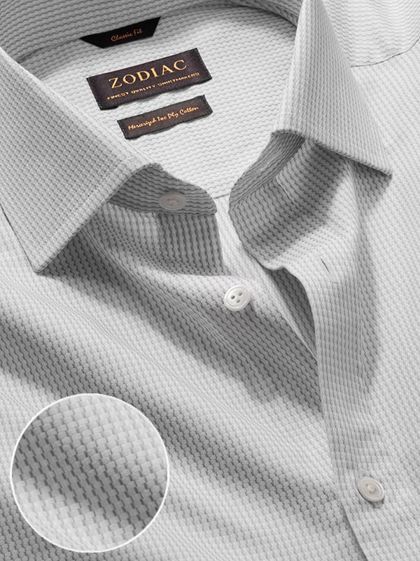Giotto Light Grey Solid Full Sleeve Double Cuff Classic Fit Classic Formal Cotton Shirt