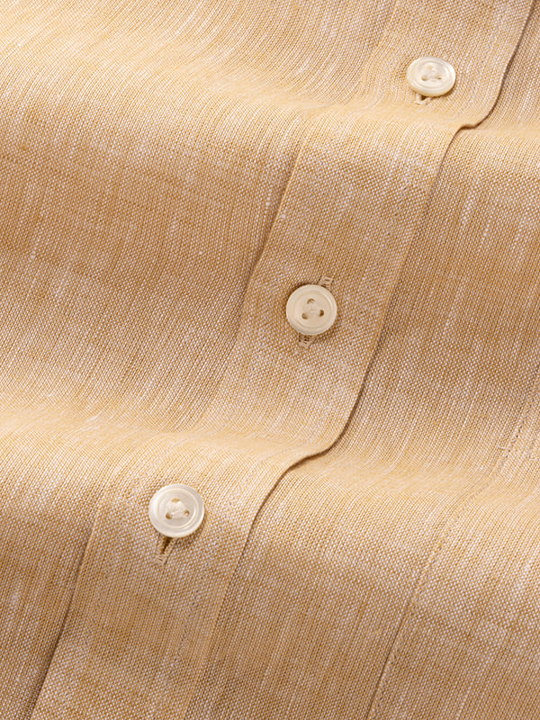 Positano Sand Solid Half Sleeve Classic Fit Semi Formal Linen Shirt