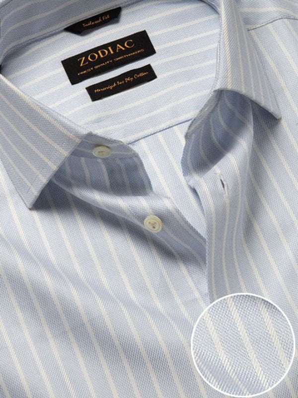 Marcello Sky Striped Full sleeve single cuff  Classic Formal Cotton Shirt