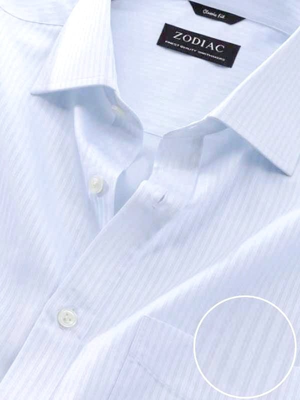 Marchetti Sky Striped Full sleeve single cuff Classic Fit Classic Formal Cotton Shirt