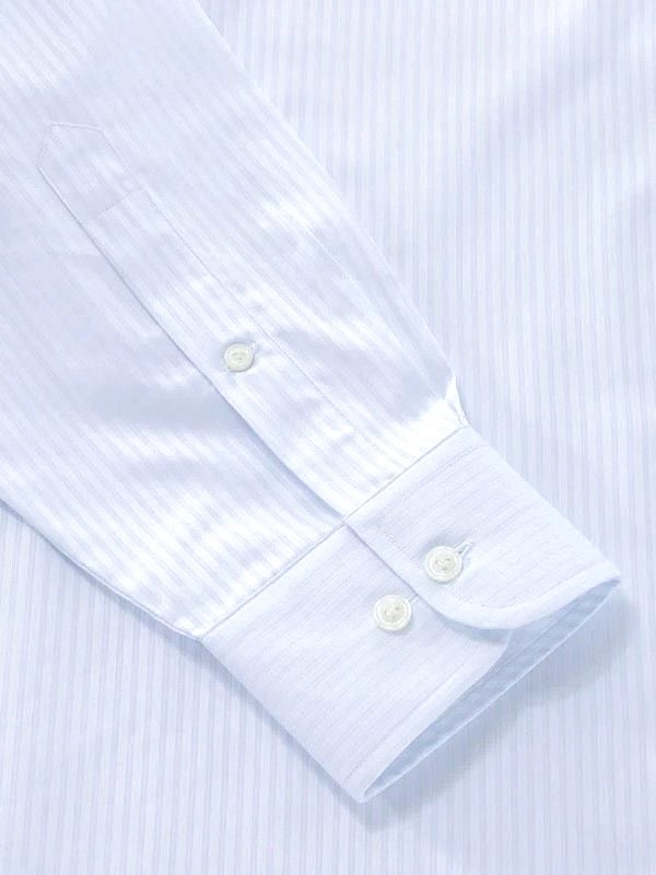Marchetti Sky Striped Full sleeve single cuff Classic Fit Classic Formal Cotton Shirt