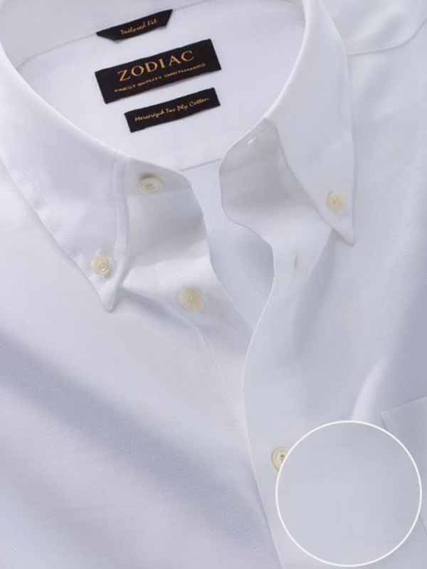 Marinetti White Solid Full sleeve single cuff Tailored Fit Classic Formal Cotton Shirt