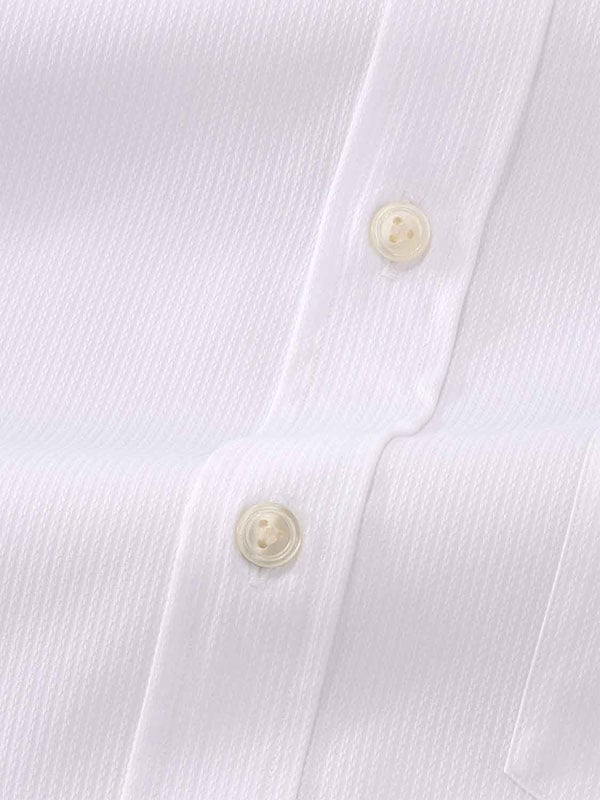 Marinetti White Solid Full sleeve single cuff  Classic Formal Cotton Shirt