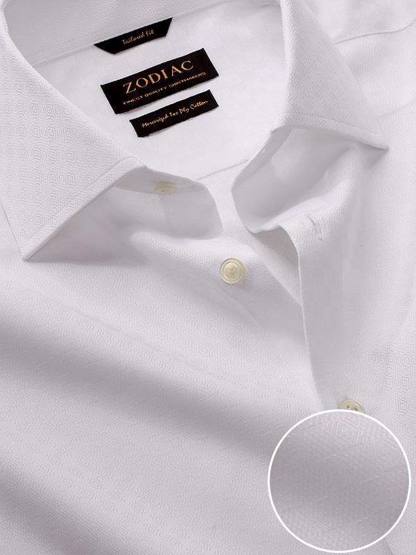 Matera White Solid Full sleeve single cuff Tailored Fit Classic Formal Cotton Shirt