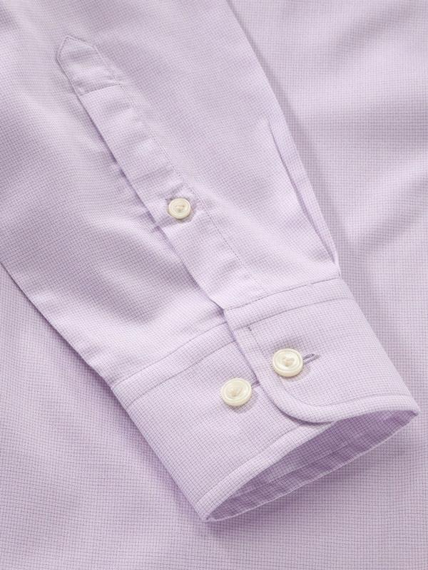 Mazzaro Lilac Check Full Sleeve Single Cuff Tailored Fit Semi Formal Super Fine Cotton Shirt