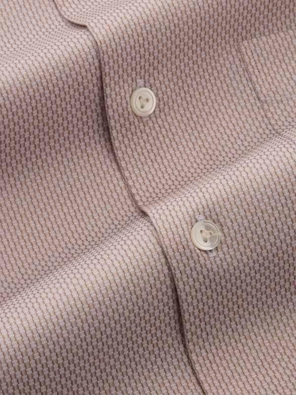 Montefalco Beige Solid Full sleeve single cuff Tailored Fit Classic Formal Cotton Shirt