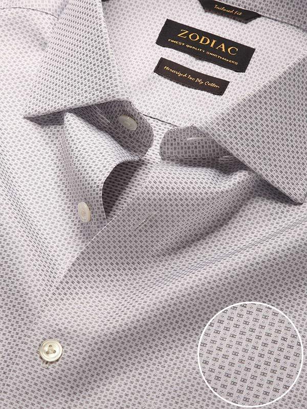 Monteverdi Light Grey Solid Full sleeve single cuff Tailored Fit Classic Formal Cotton Shirt