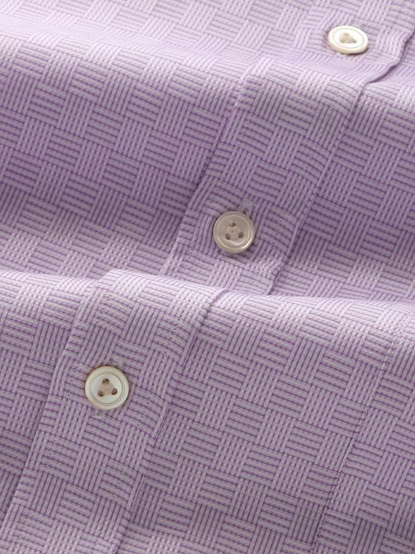 Monteverdi Lilac Solid Full sleeve single cuff Classic Fit Classic Formal Cotton Shirt