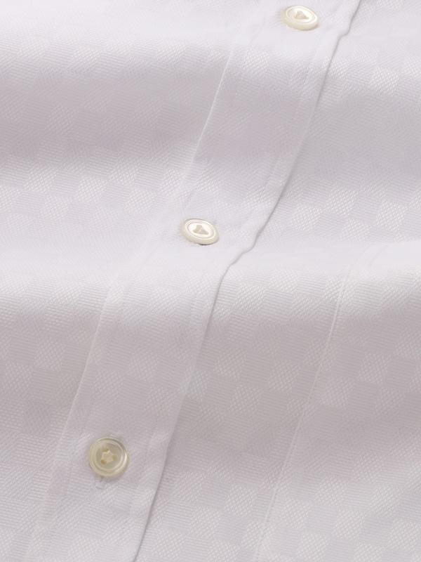 Monteverdi White Solid Full sleeve single cuff Classic Fit Classic Formal Cotton Shirt