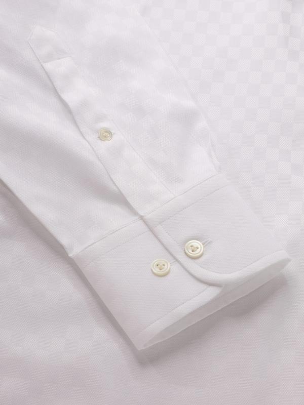 Monteverdi White Solid Full sleeve single cuff Classic Fit Classic Formal Cotton Shirt
