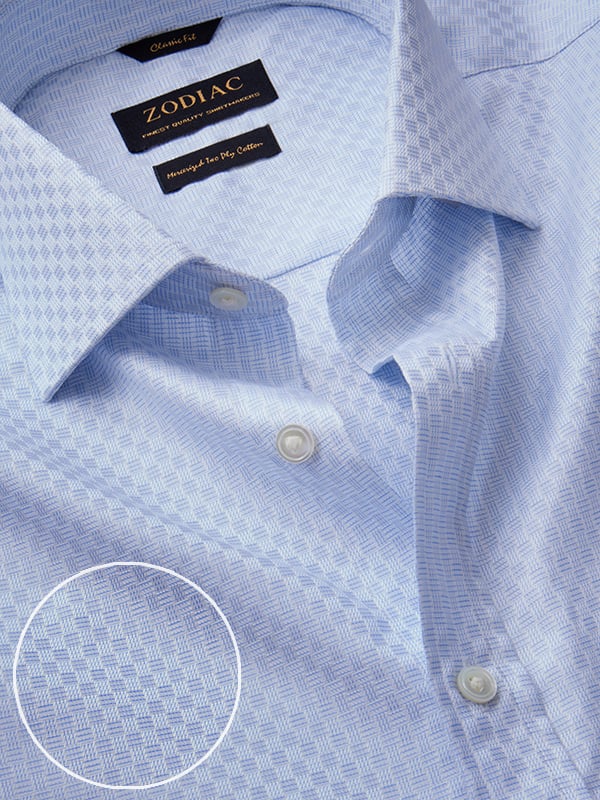 Monteverdi Sky Solid Full Sleeve Single Cuff Classic Fit Classic Formal Cotton Shirt