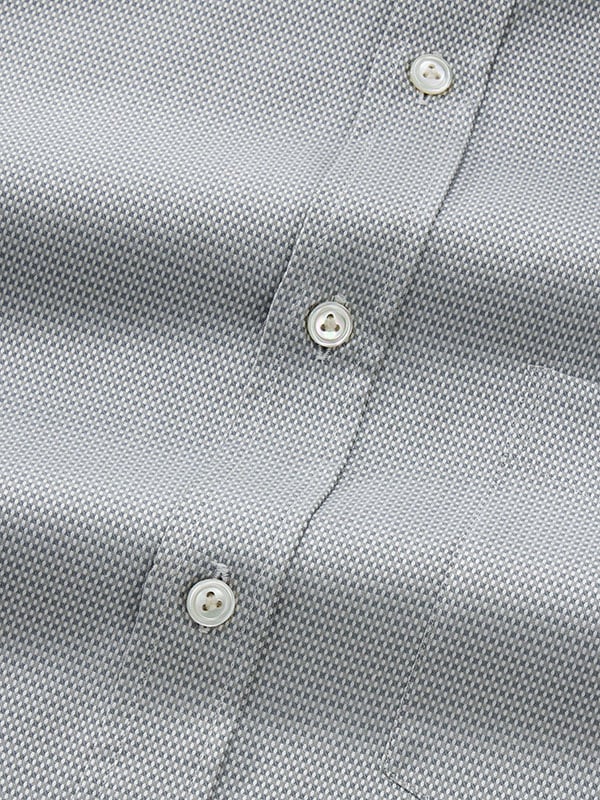 Monteverdi Light Grey Solid Full Sleeve Single Cuff Classic Fit Classic Formal Cotton Shirt