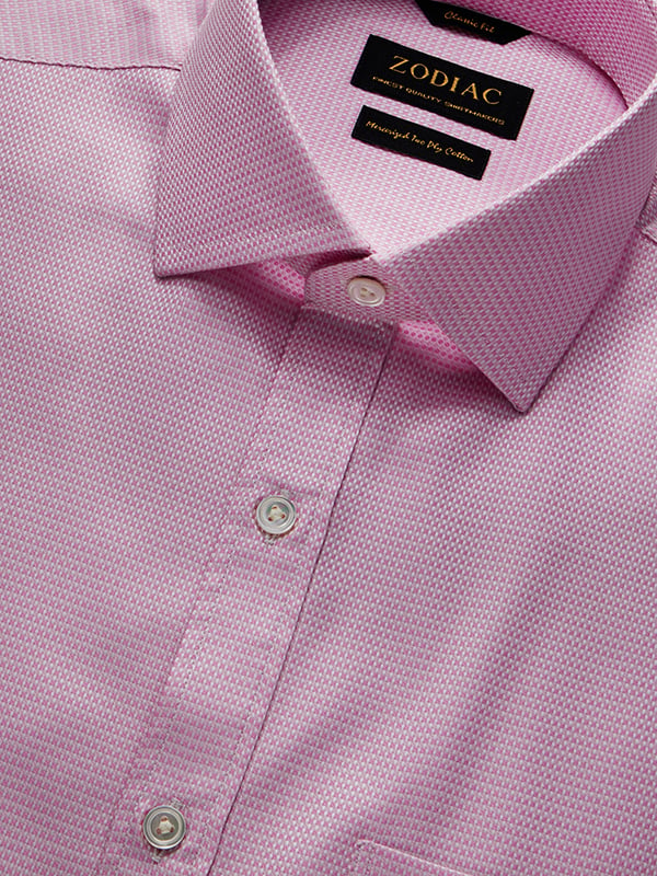 Monteverdi Pink Solid Full Sleeve Double Cuff Classic Fit Classic Formal Cotton Shirt