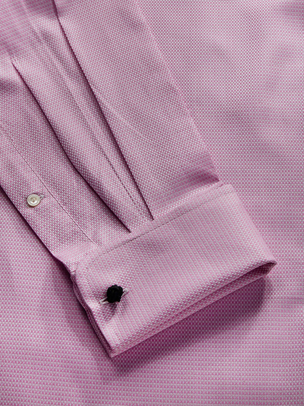 Monteverdi Pink Solid Full Sleeve Double Cuff Classic Fit Classic Formal Cotton Shirt