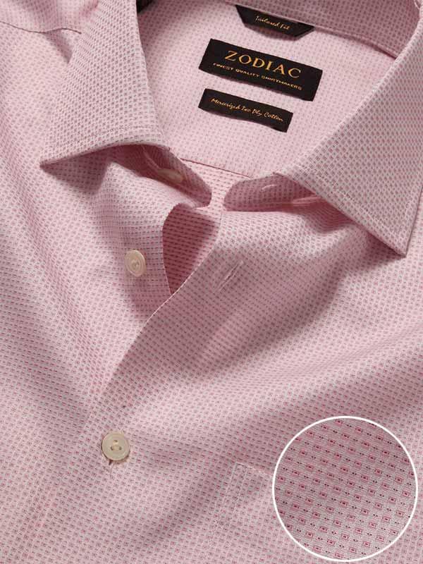 Monteverdi Pink Solid Full sleeve single cuff Tailored Fit Classic Formal Cotton Shirt