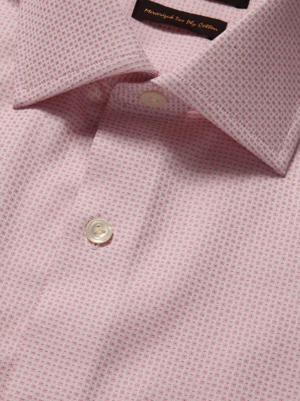 Monteverdi Pink Solid Full sleeve single cuff Tailored Fit Classic Formal Cotton Shirt