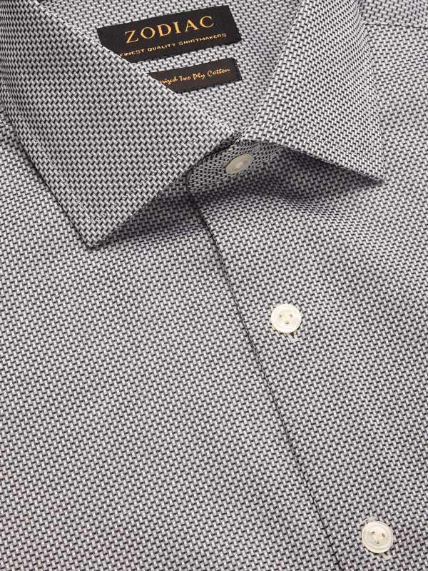 Mystero Black & White Solid Full sleeve single cuff Tailored Fit Semi Formal Dark Cotton Shirt