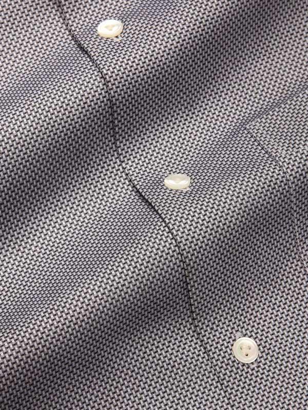 Mystero Black & White Solid Full sleeve single cuff Tailored Fit Semi Formal Dark Cotton Shirt