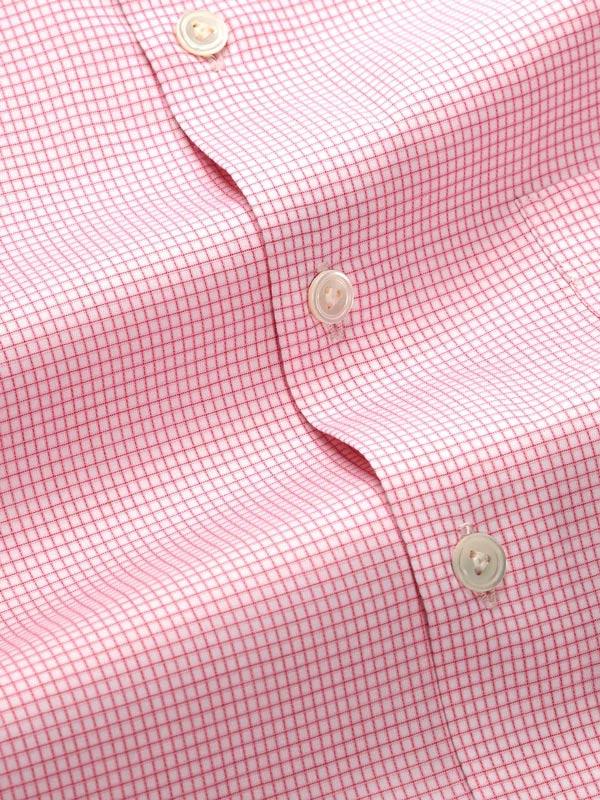 Novella Pink Check Full sleeve single cuff Tailored Fit Semi Formal Cotton Shirt