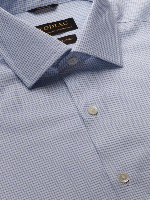 Novella Sky Check Full sleeve single cuff Tailored Fit Semi Formal Cotton Shirt