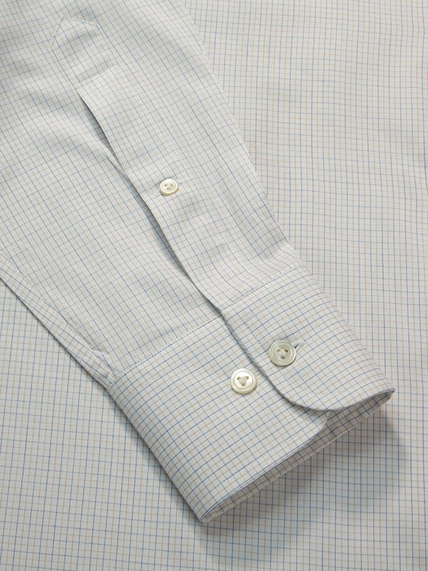 Palladio Yellow Check Full Sleeve Single Cuff Classic Fit Classic Formal Cotton Shirt