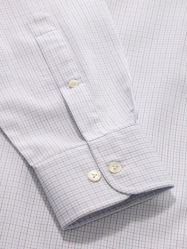 Palladio Blue Check Full sleeve single cuff Classic Fit Classic Formal Cotton Shirt