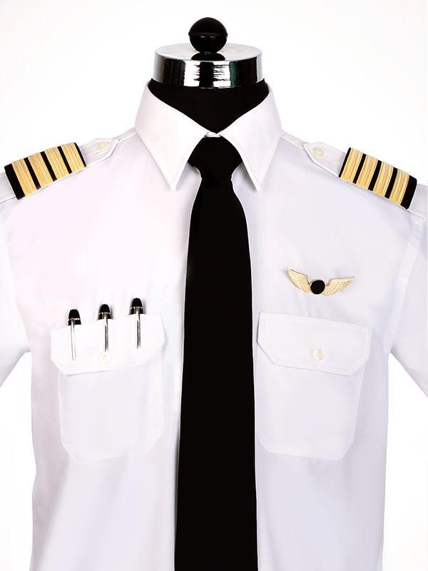 Pilot White Solid Half sleeve Slim Fit Classic Formal Blended Shirt
