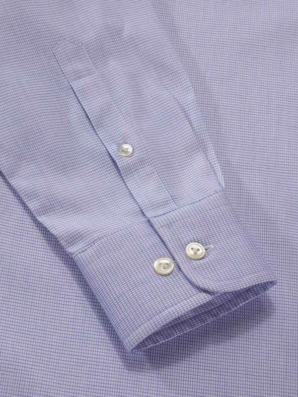 Ponte Blue Solid Full sleeve single cuff Tailored Fit Classic Formal Cotton Shirt