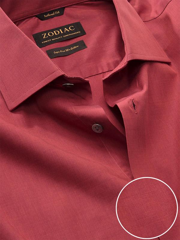 Praiano Red Solid Full sleeve single cuff Classic Fit Semi Formal Linen Shirt