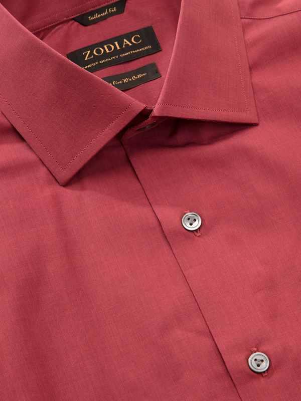 Praiano Red Solid Full sleeve single cuff Classic Fit Semi Formal Linen Shirt