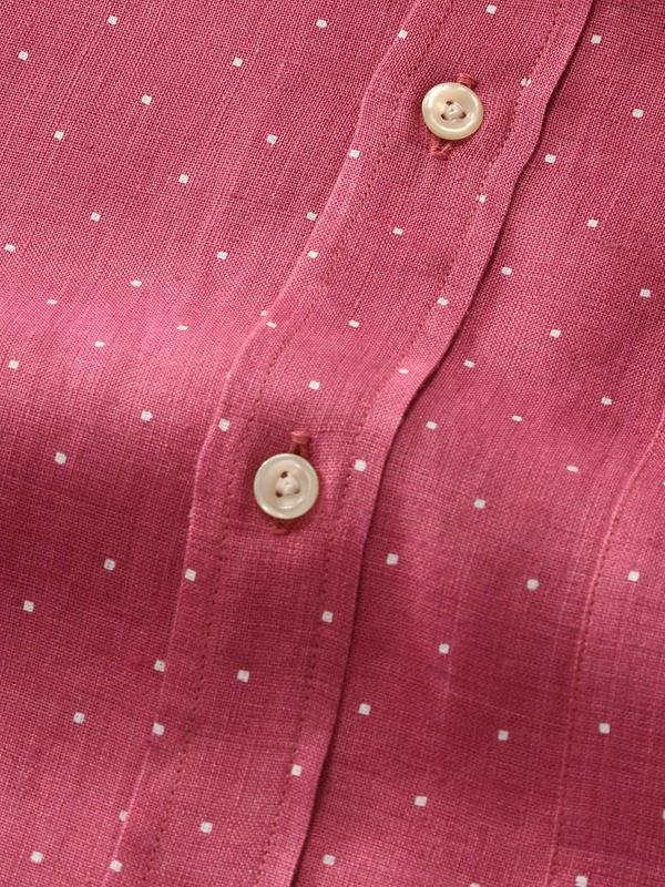 Praiano Rose Printed Full sleeve single cuff Classic Fit Semi Formal Linen Shirt