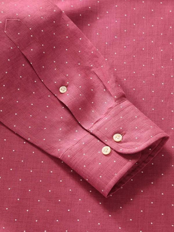 Praiano Rose Printed Full sleeve single cuff Classic Fit Semi Formal Linen Shirt