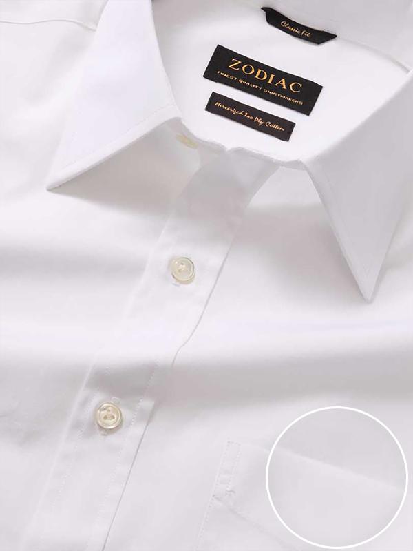 Premium White Solid Full sleeve single cuff Classic Fit Classic Formal Cotton Shirt