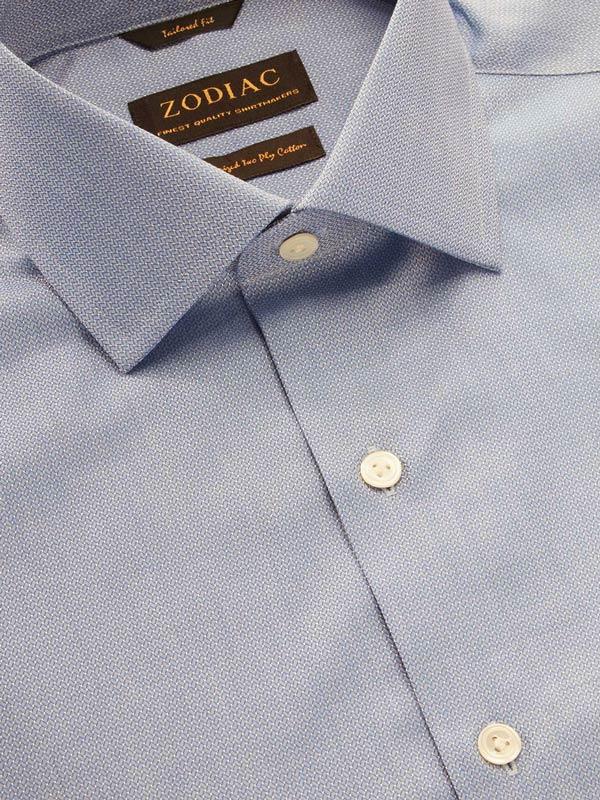 Roreto Blue Solid Full sleeve single cuff Classic Fit Semi Formal Cotton Shirt