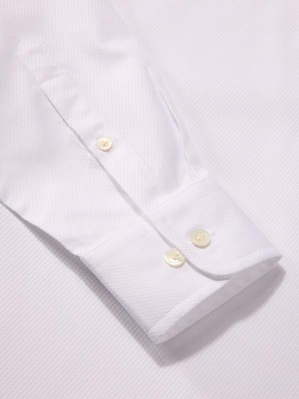 Tramonti White Solid Full sleeve single cuff Tailored Fit Classic Formal Cotton Shirt