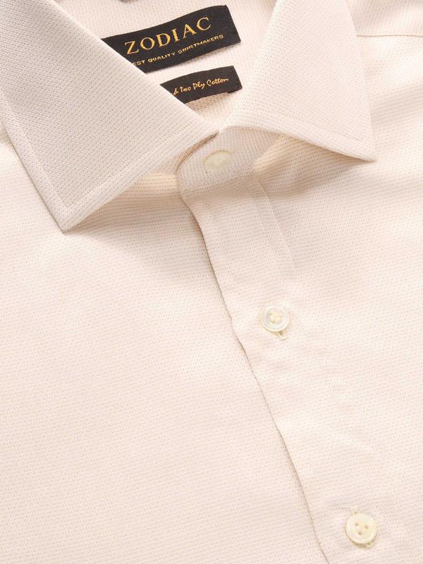 Tramonti Cream Solid Full sleeve single cuff Classic Fit Classic Formal Cotton Shirt