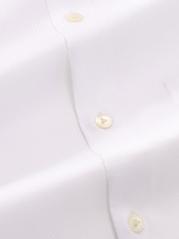 Tramonti White Solid Full sleeve single cuff Tailored Fit Classic Formal Cotton Shirt