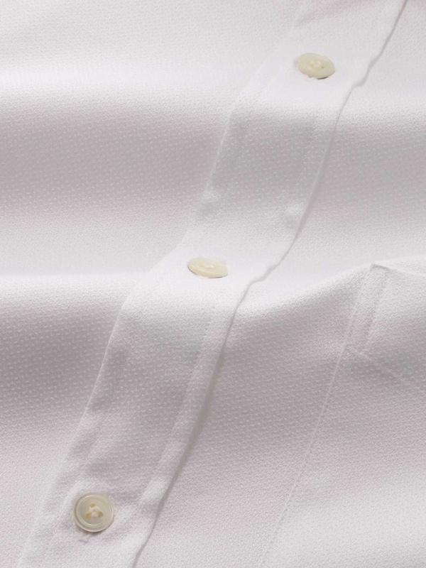 Tramonti White Solid Full sleeve single cuff Classic Fit Classic Formal Cotton Shirt