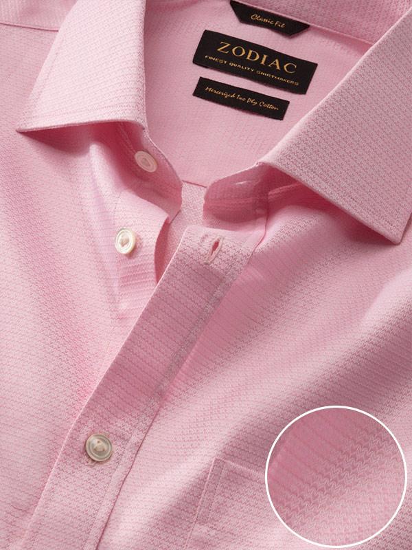 Tramonti Pink Solid Full sleeve single cuff Classic Fit Classic Formal Cotton Shirt