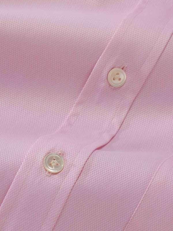 Tramonti Pink Solid Full sleeve single cuff Classic Fit Formal Cut away collar Cotton Shirt