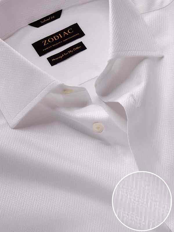 Tramonti White Solid Full sleeve double cuff Tailored Fit Classic Formal Cotton Shirt