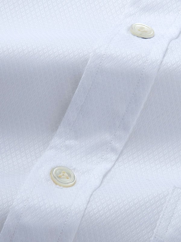 Tramonti White Solid Full Sleeve Double Cuff Classic Fit Classic Formal Cotton Shirt